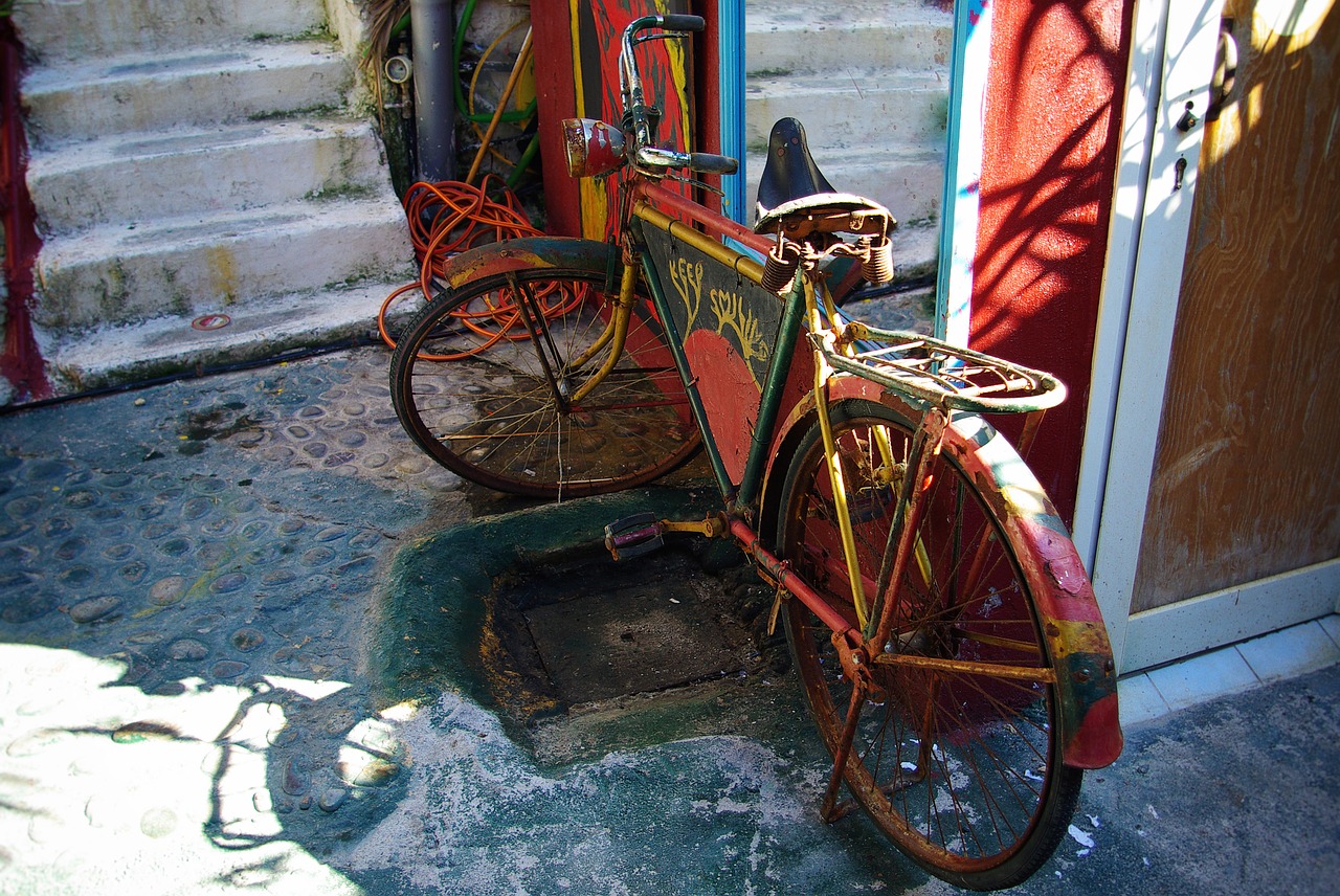 bike old colorful free photo