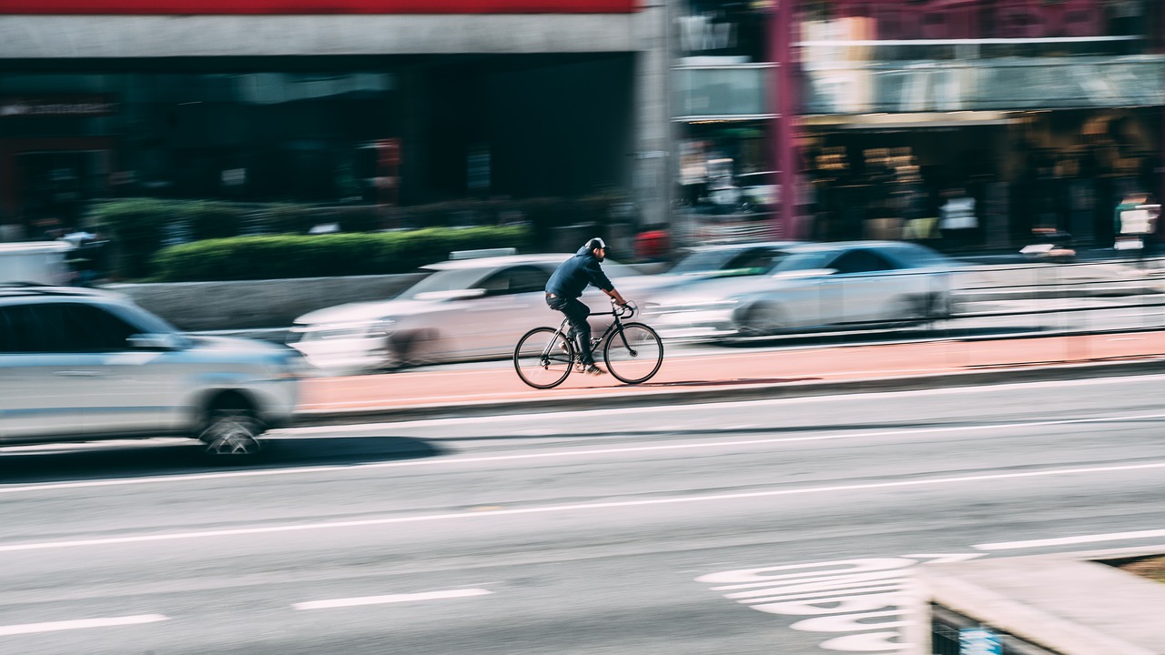 bike blur cars free photo