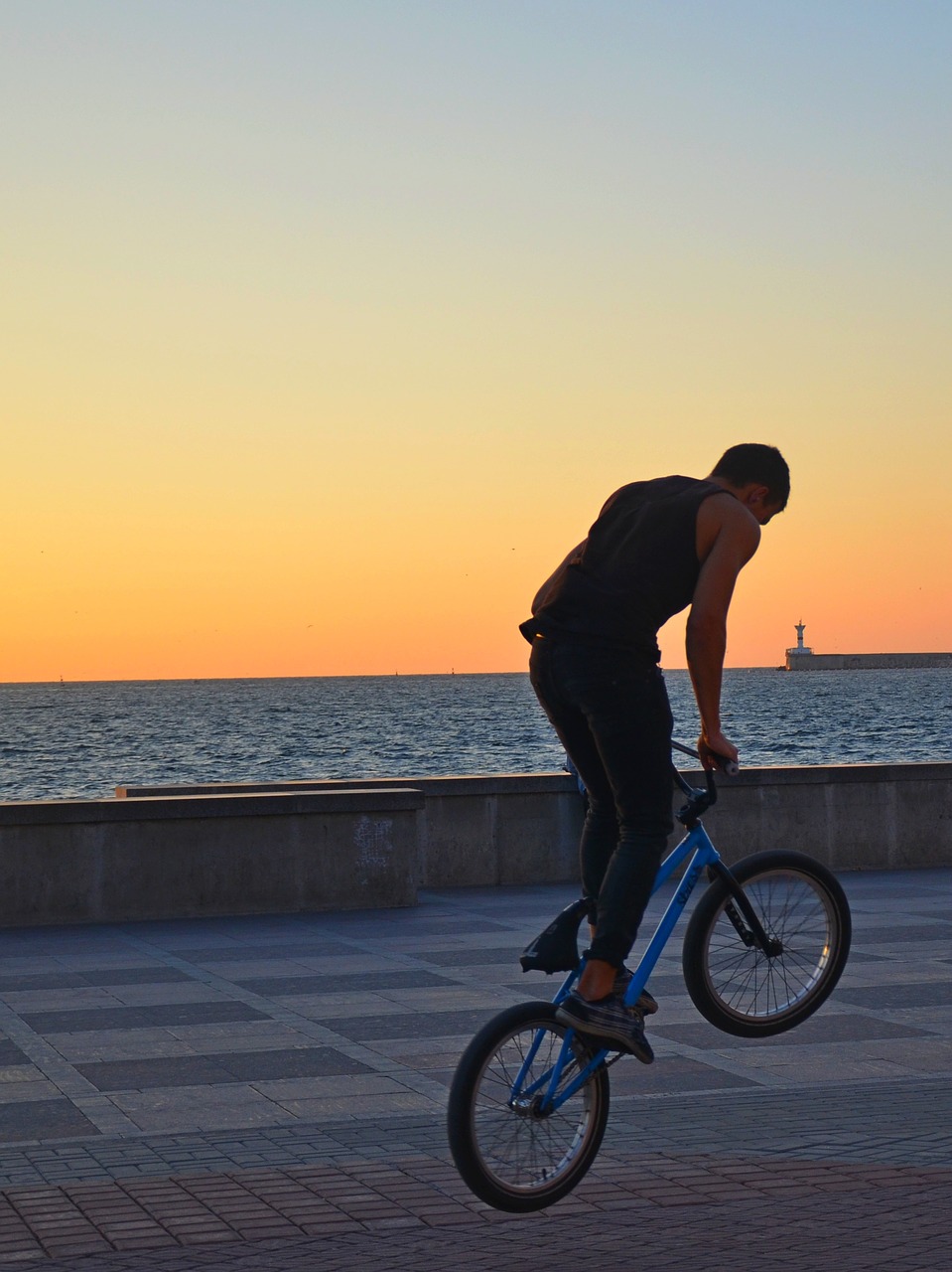 bike sunset guy free photo