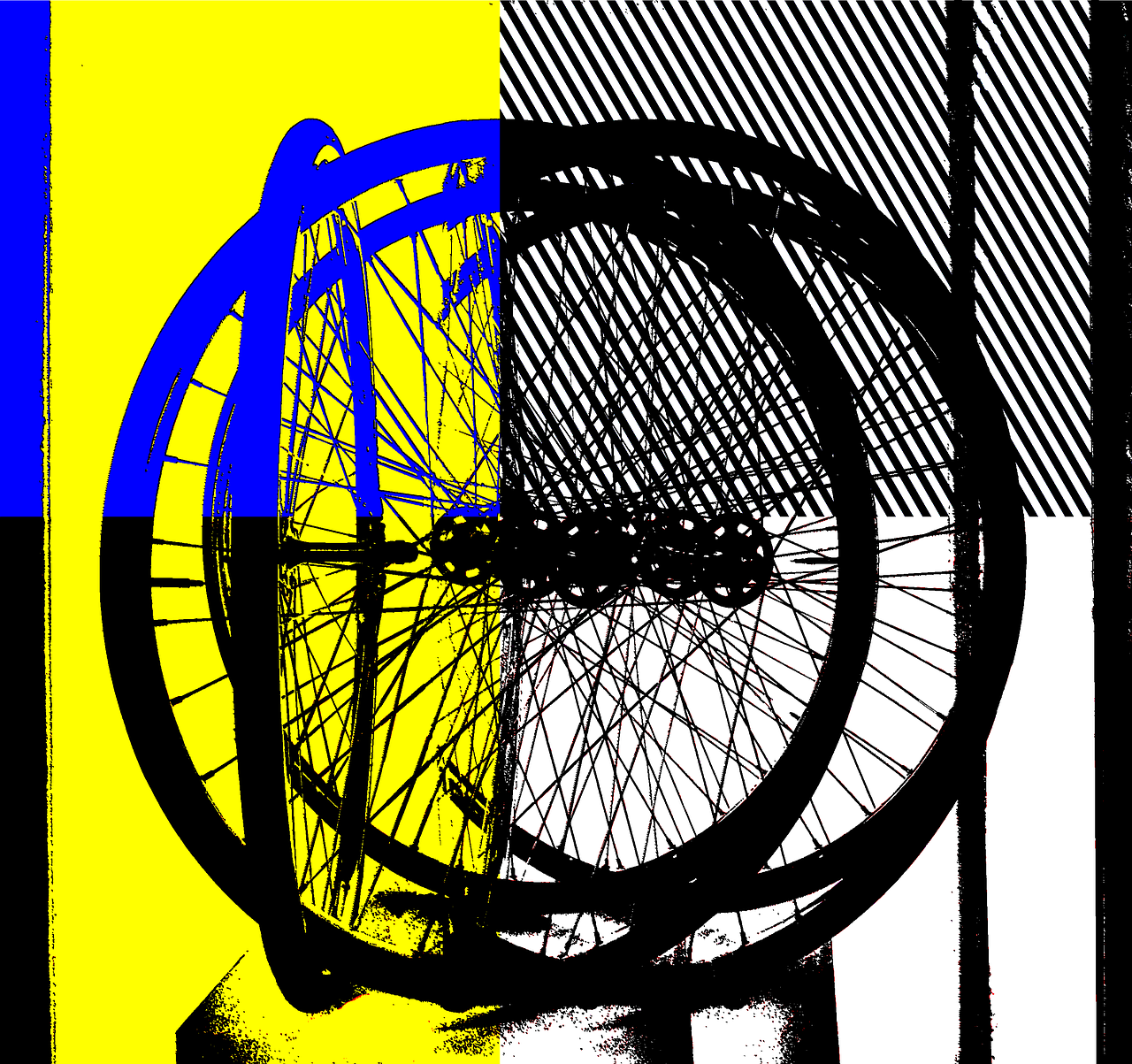 bike art a la lichtenstein free photo