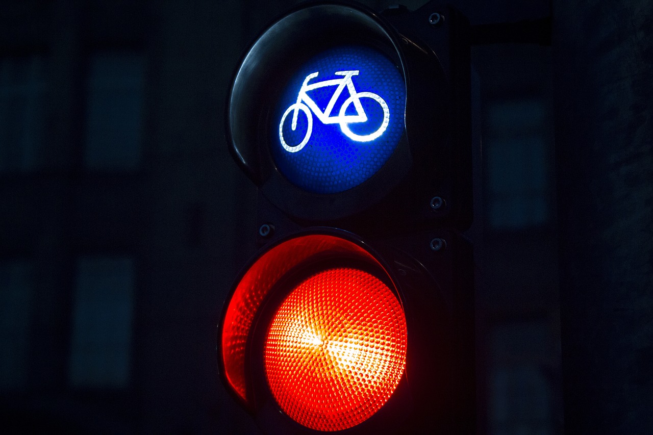 bike traffic lights red free photo