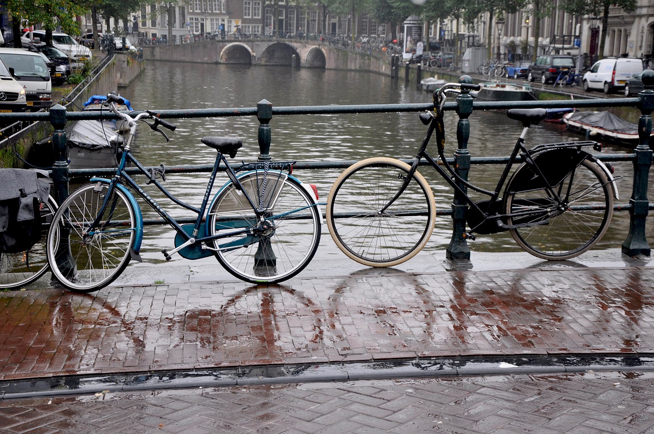 bike canal holland free photo