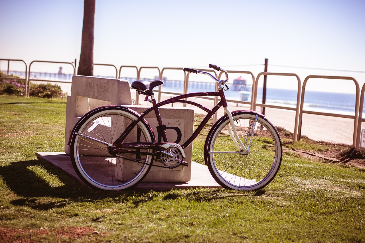 bike beach california free photo