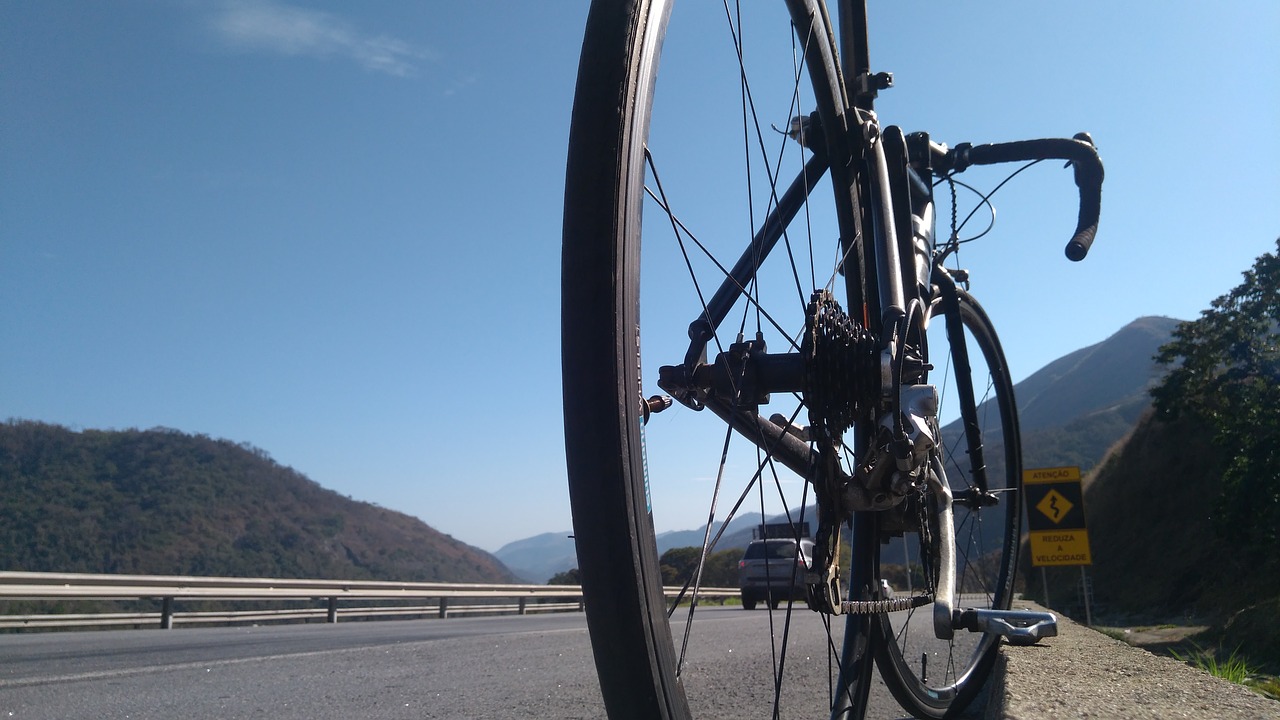 bike road sky free photo