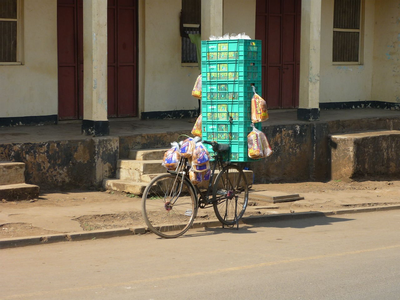 bike overloaded purchasing free photo