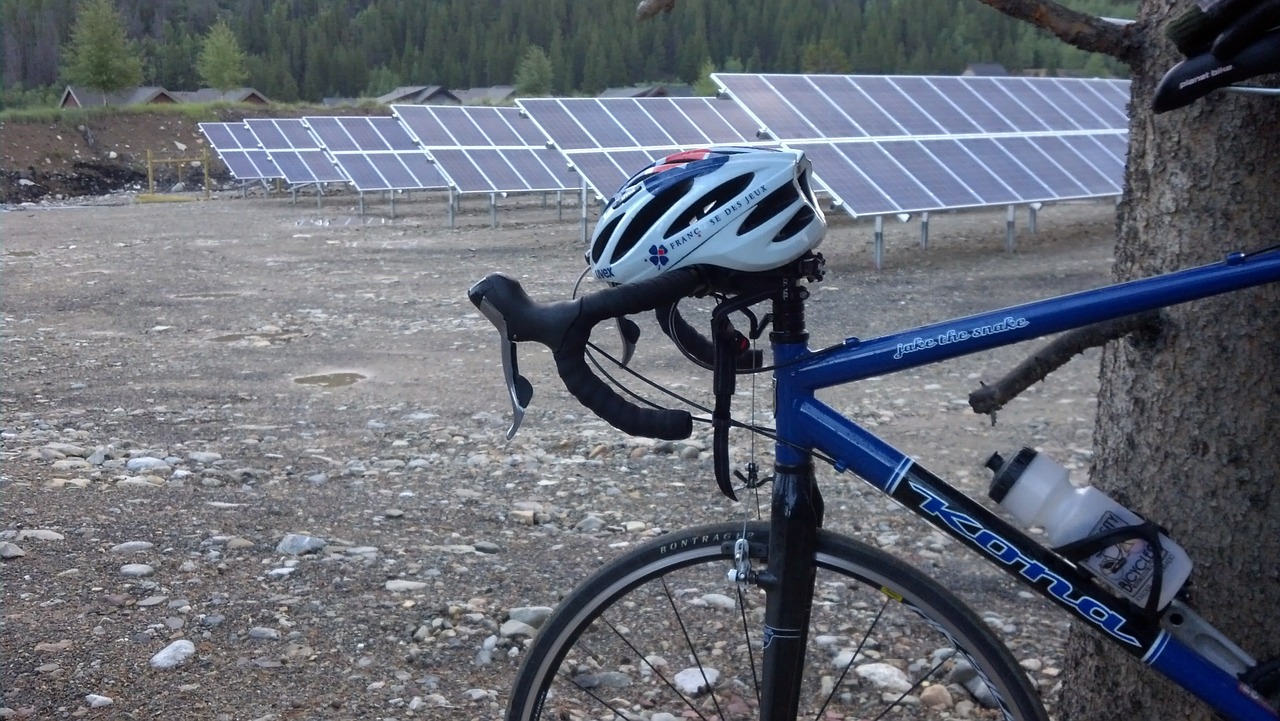 bike solar panels solar garden free photo