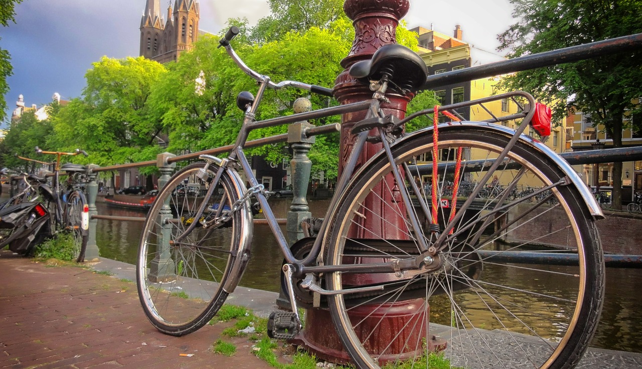 bike old bike river free photo