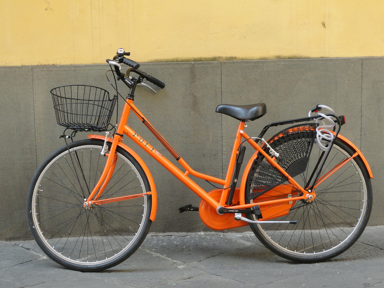 bike orange street free photo