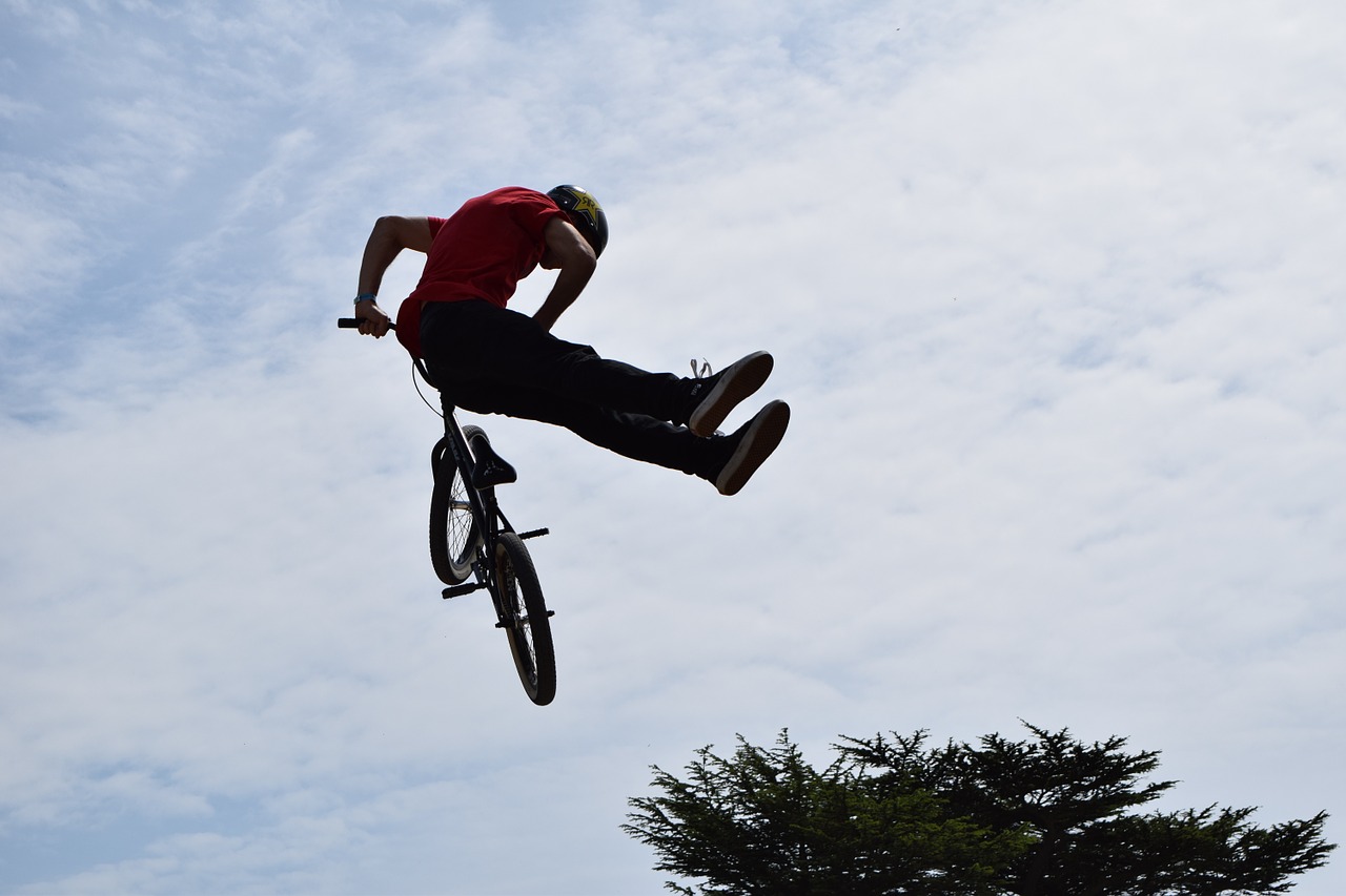 bike stunt air free photo