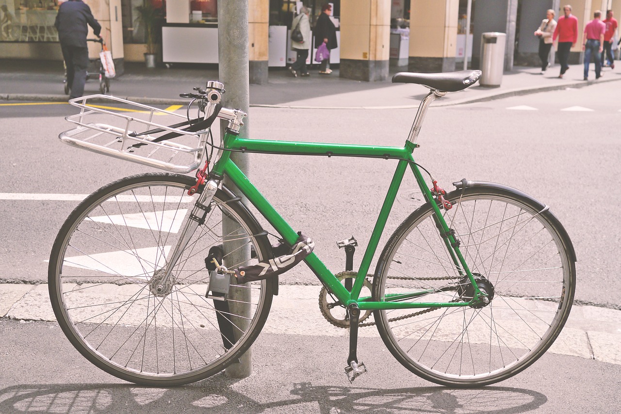 bike green wheel free photo