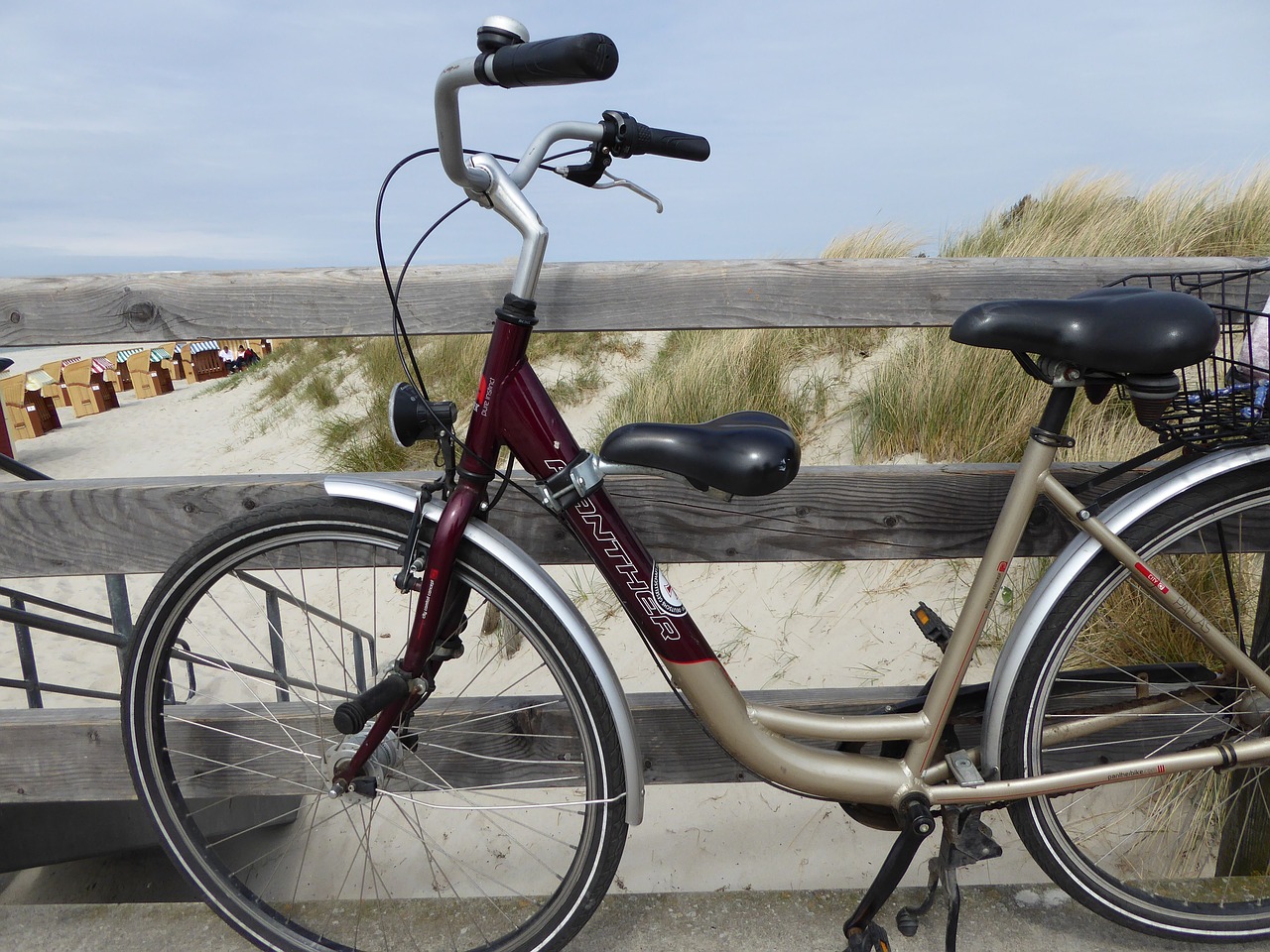 bike beach chair baltic sea free photo