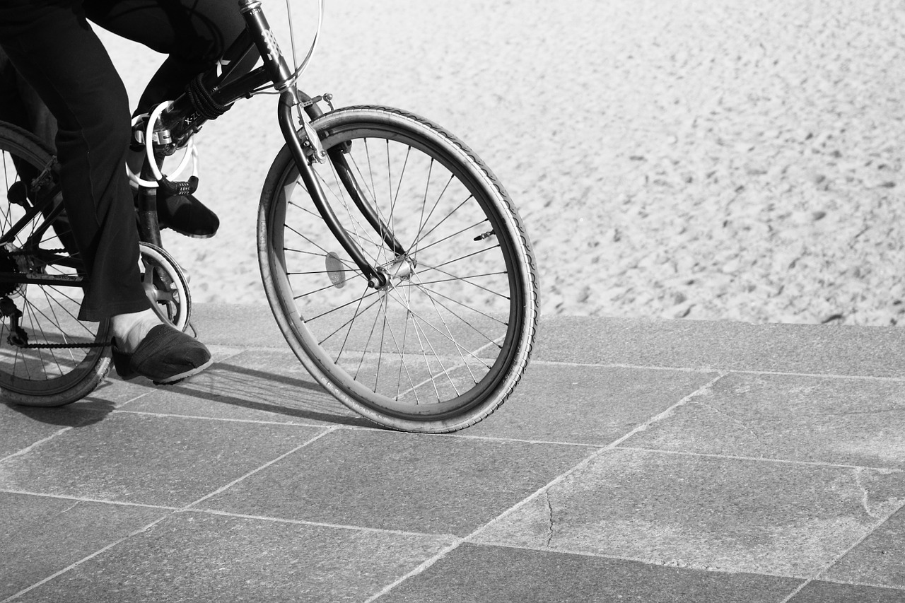 bike black and white sand free photo