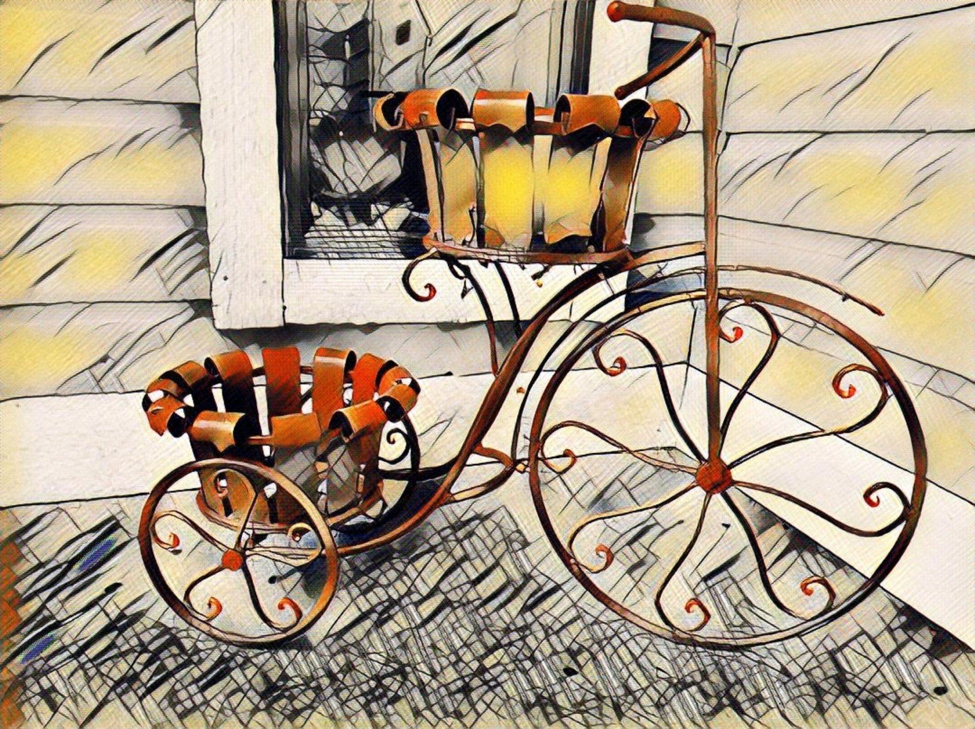 vintage bike drawing free photo