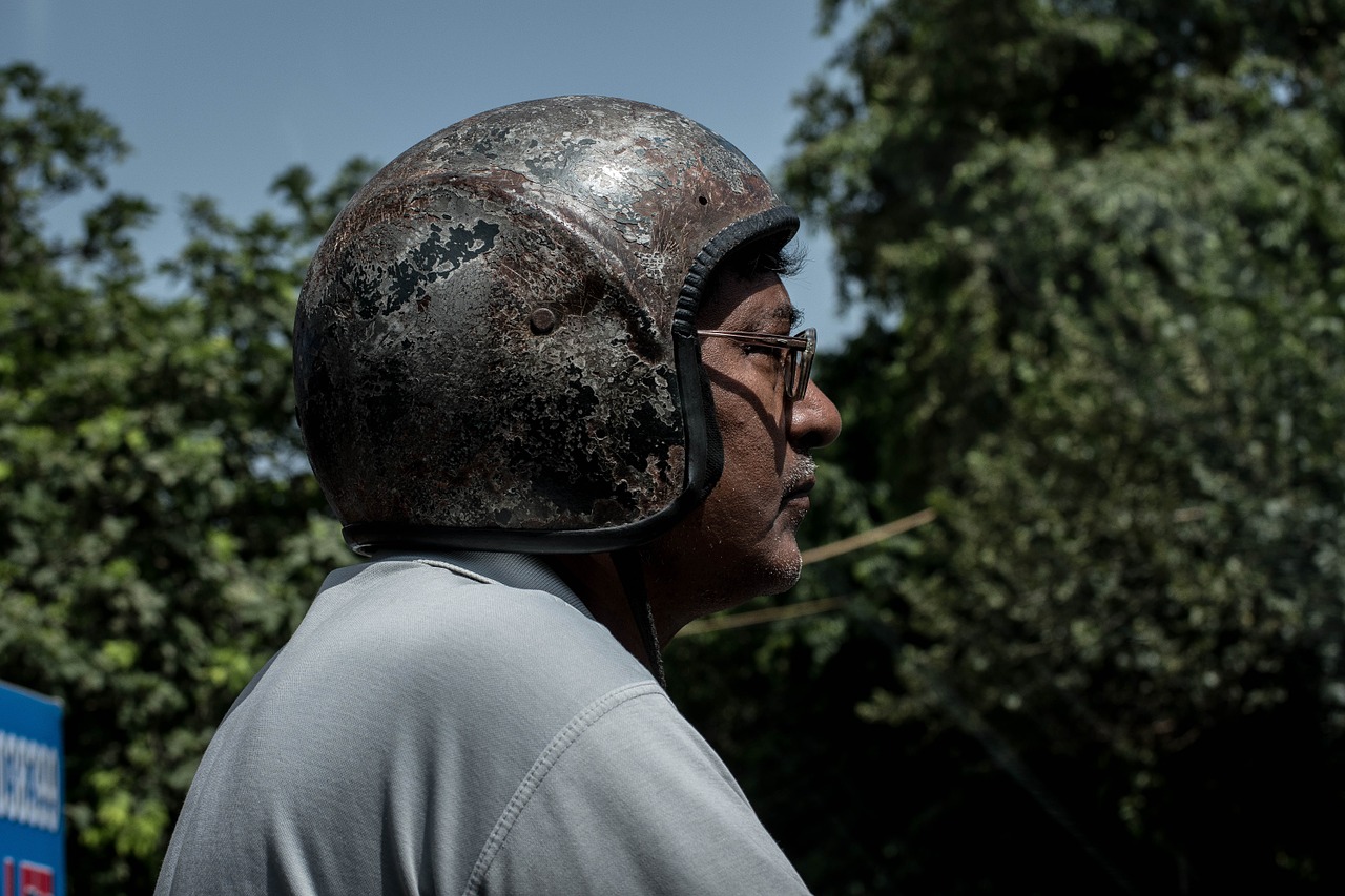 bike helmet man person free photo