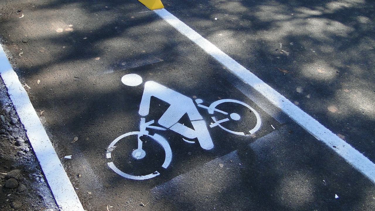 bike path asphalt traffic signal free photo