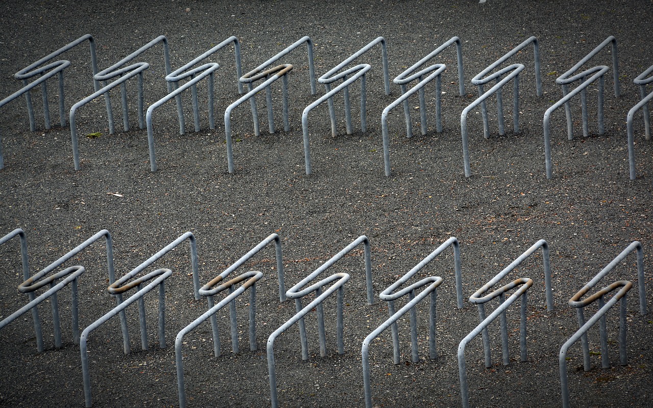 bike racks modern iron free photo