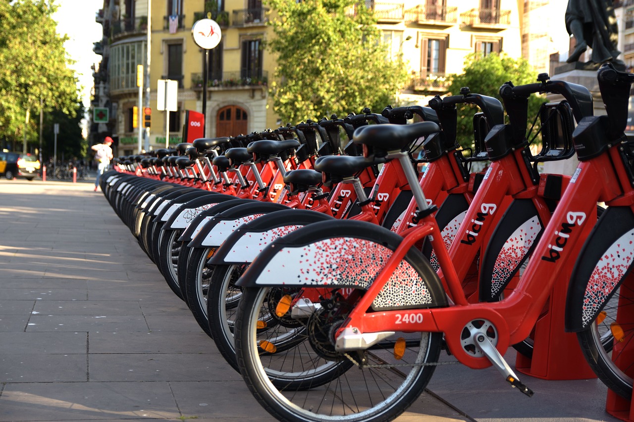 bike sharing  bicycles  barcelona free photo