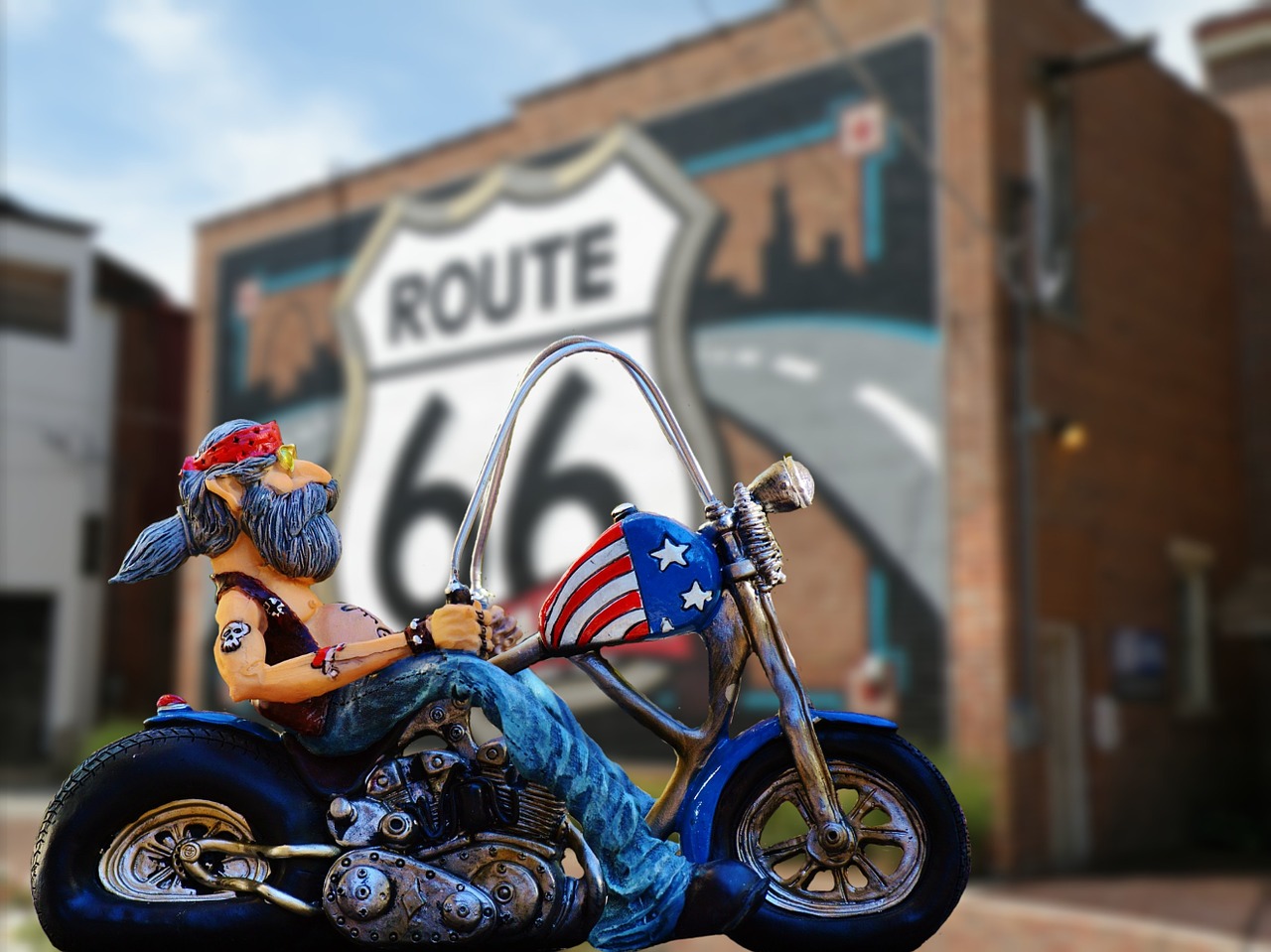 biker route 66 freedom free photo