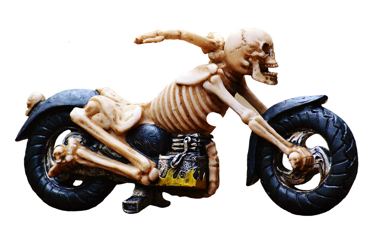 biker skeleton creepy free photo