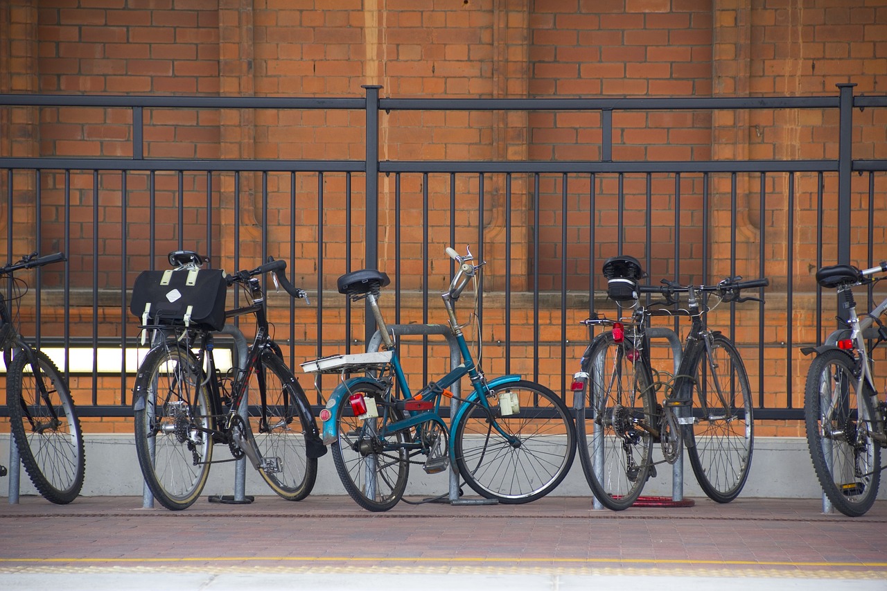bikes train station bicycle free photo