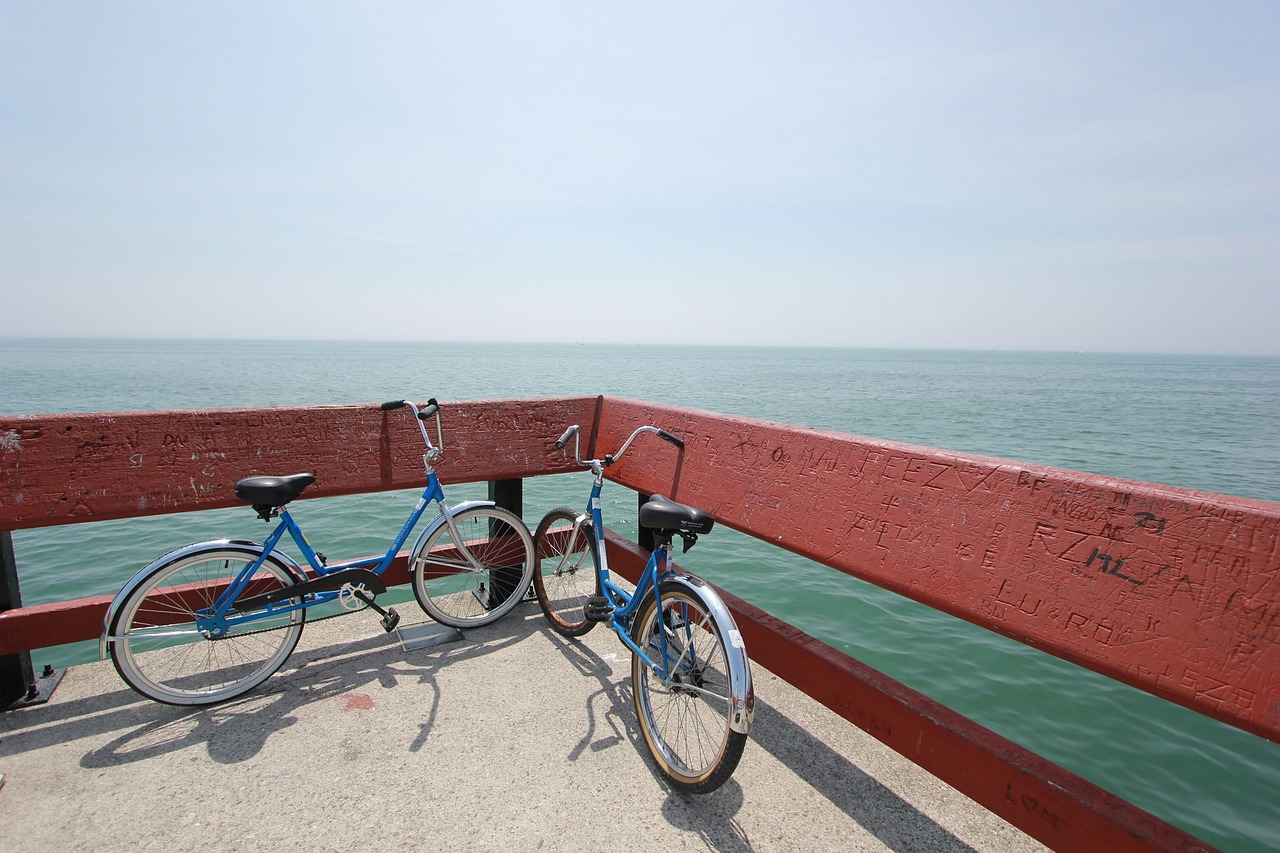 bikes bicycles pier free photo