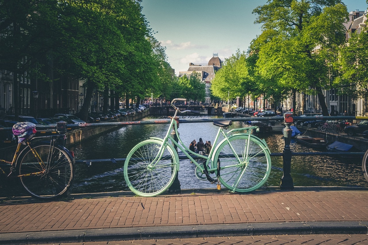 bikes bicycles canal free photo