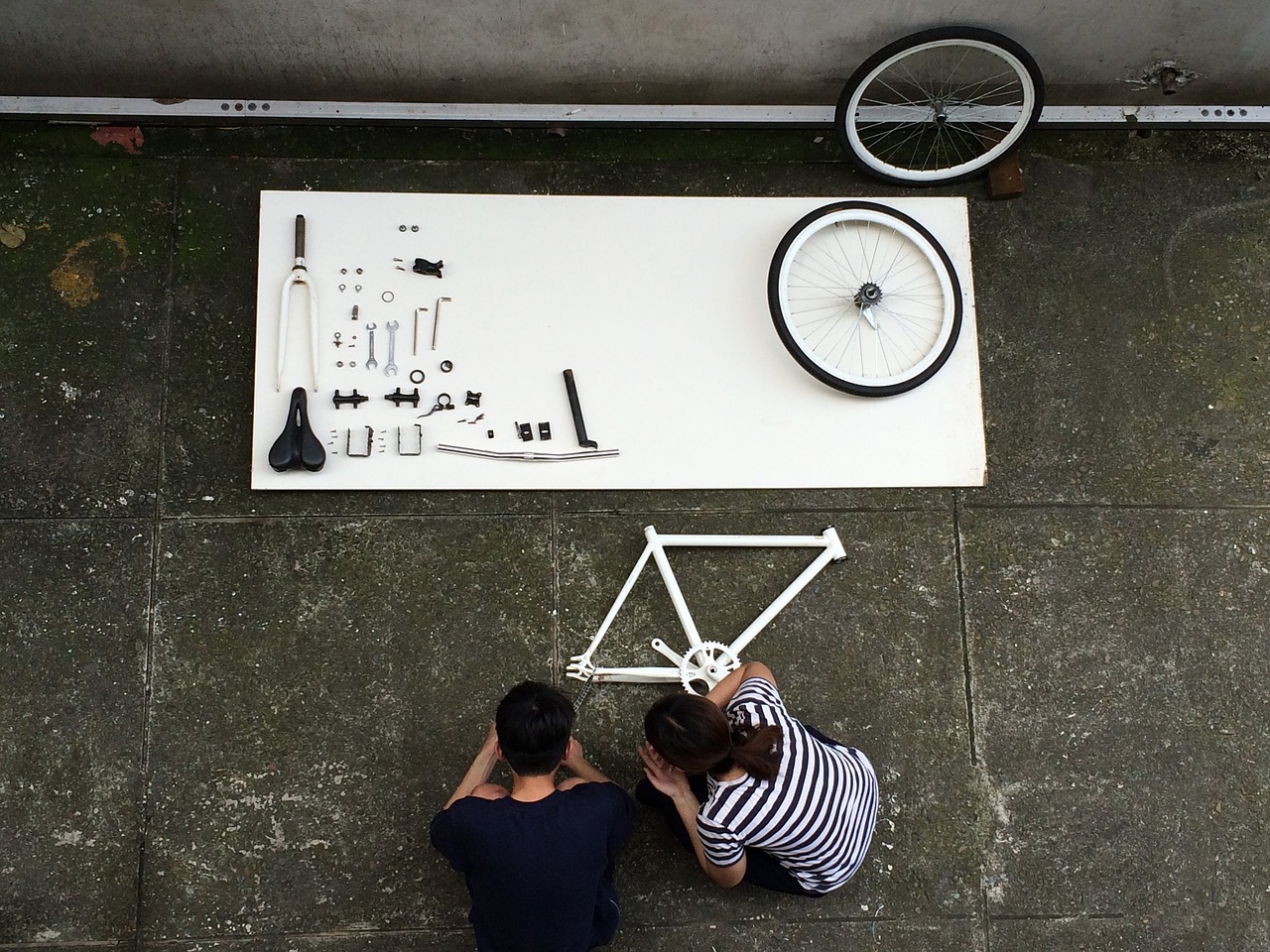 assembling a bicycle component bike free photo