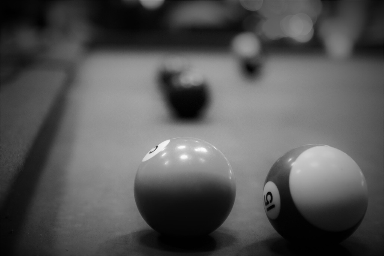 billiards black and white ball free photo