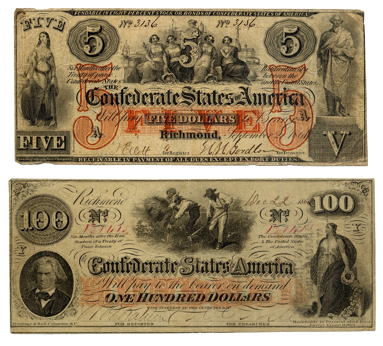 bills confederate states of america dollar free photo