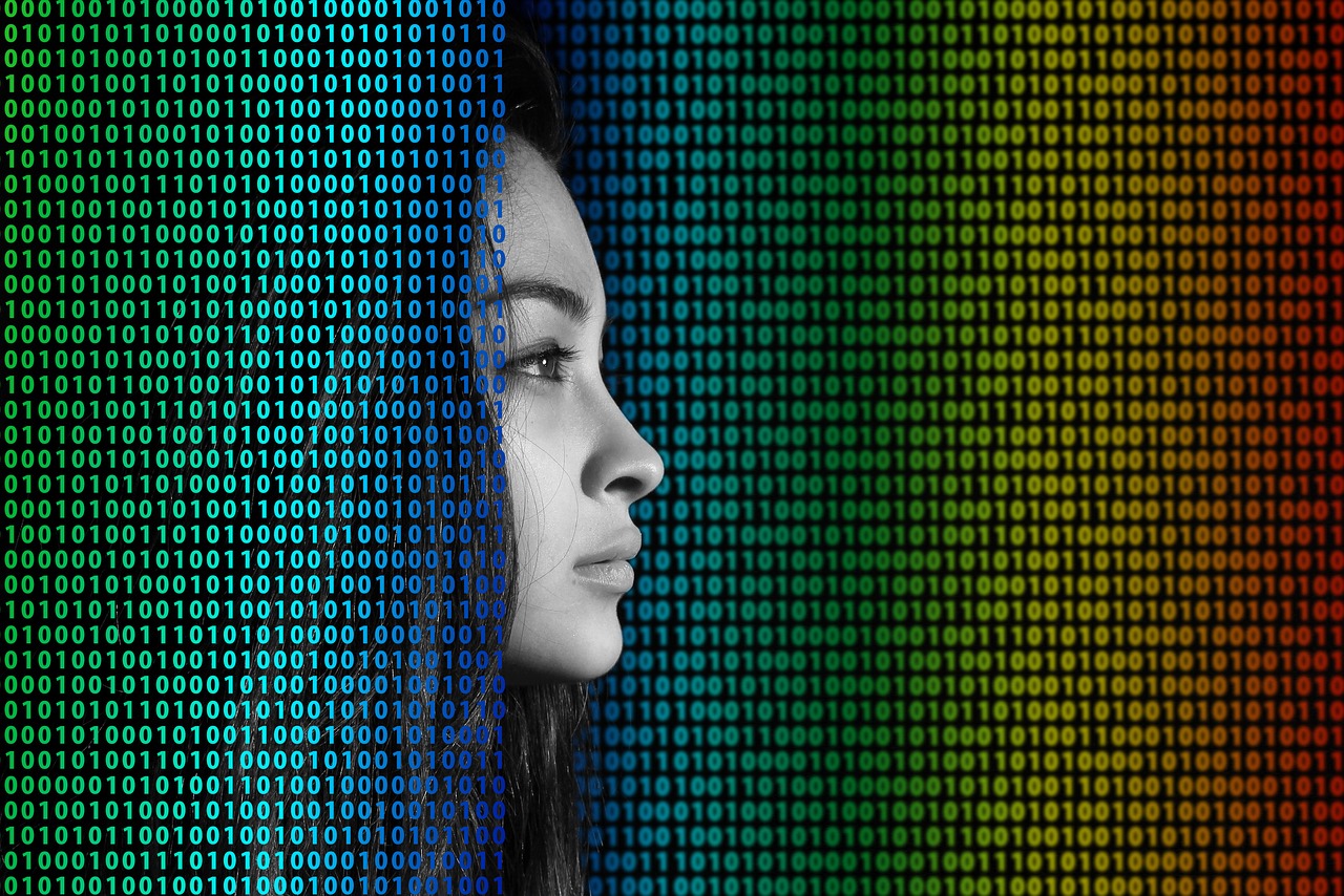 binary code woman free photo