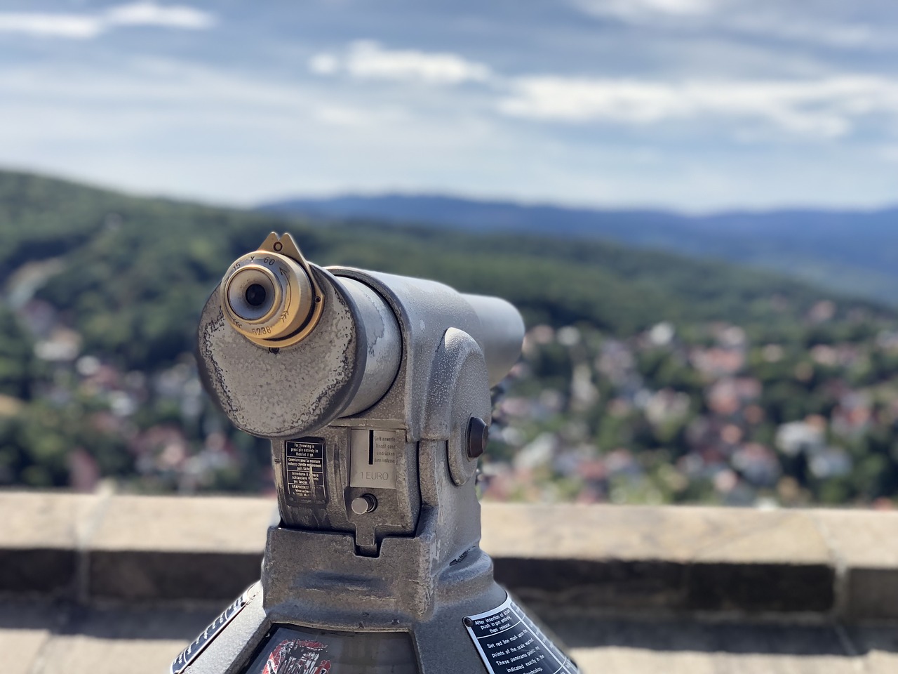 binoculars  castle  landscape free photo