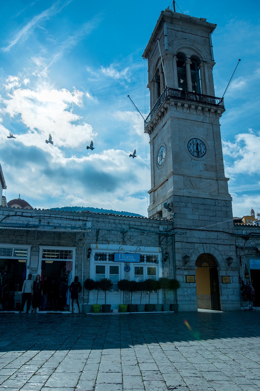 bird contrast clock tower free photo