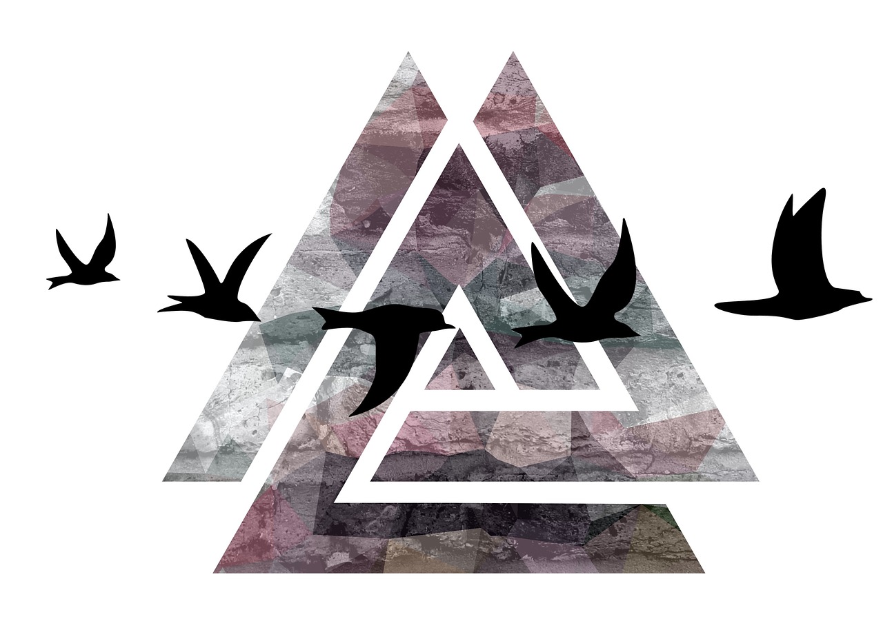 birds triangle design free photo