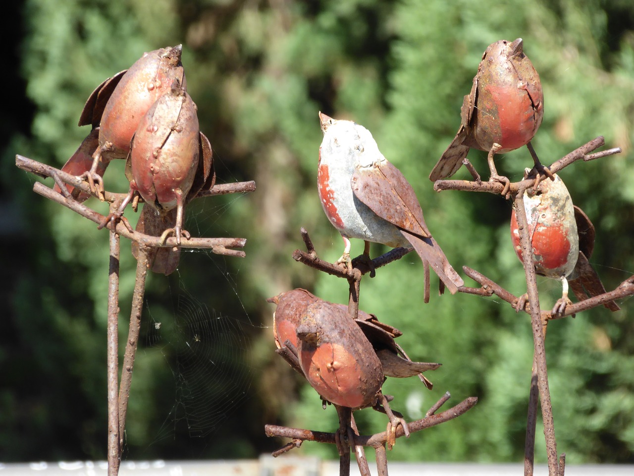 birds sculpture metal free photo