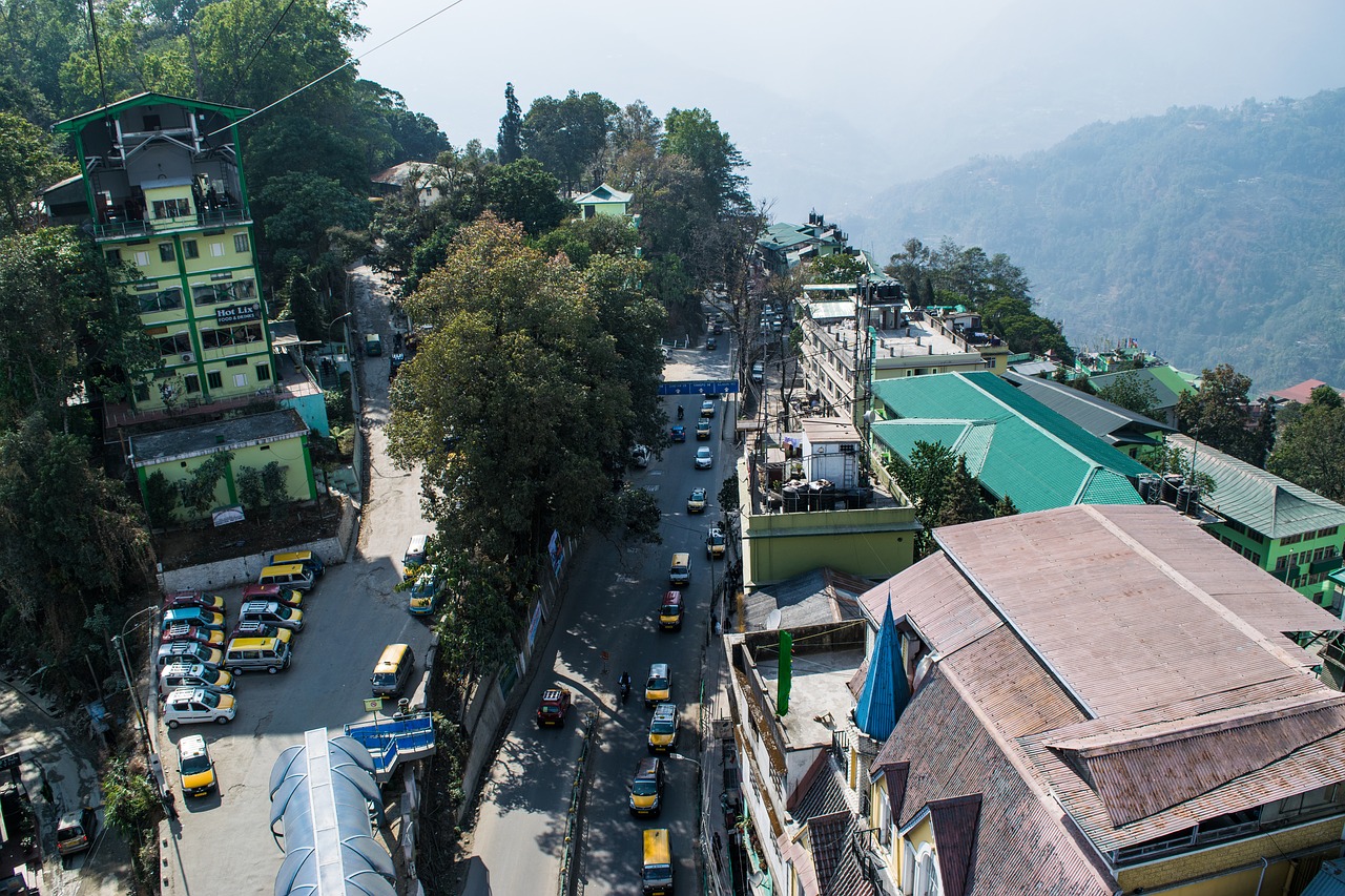 bird's eye view road traffic free photo