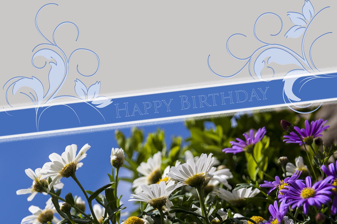 birthday flowers greeting card free photo