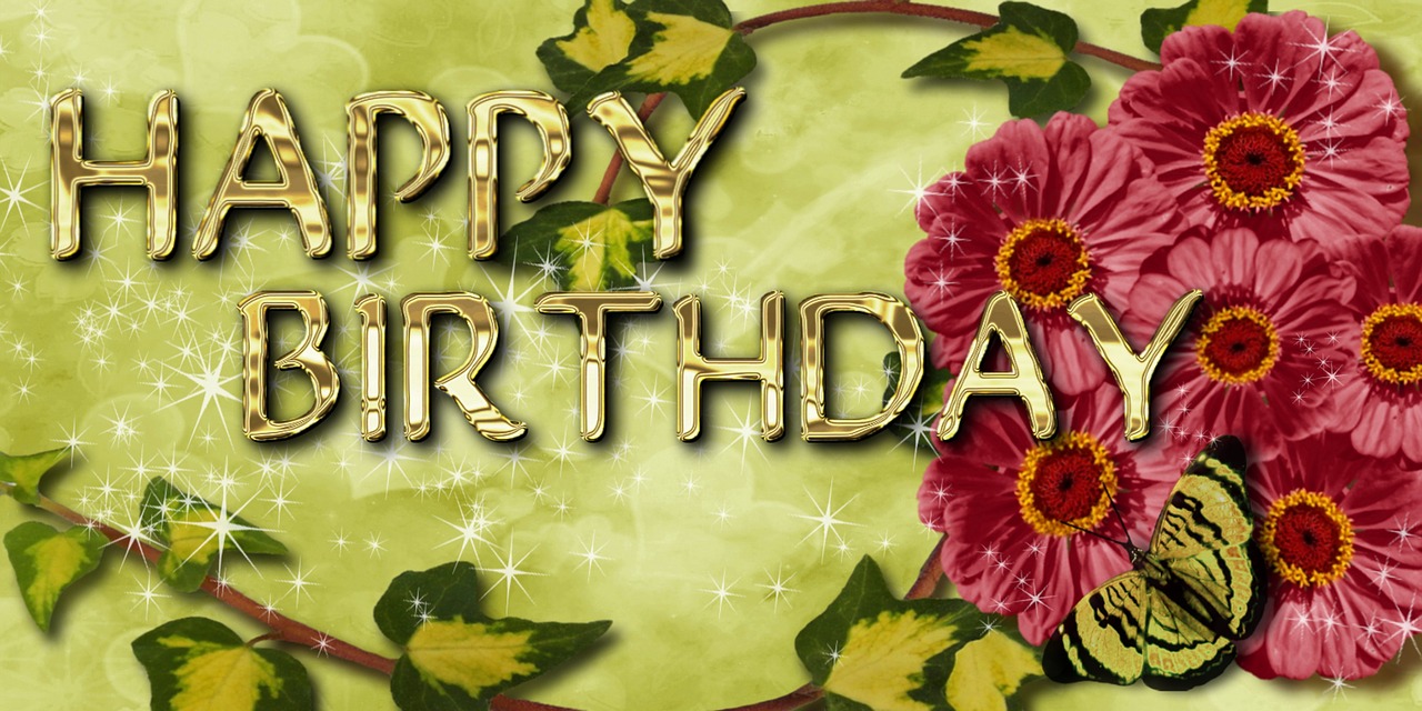 birthday greeting card flowers free photo