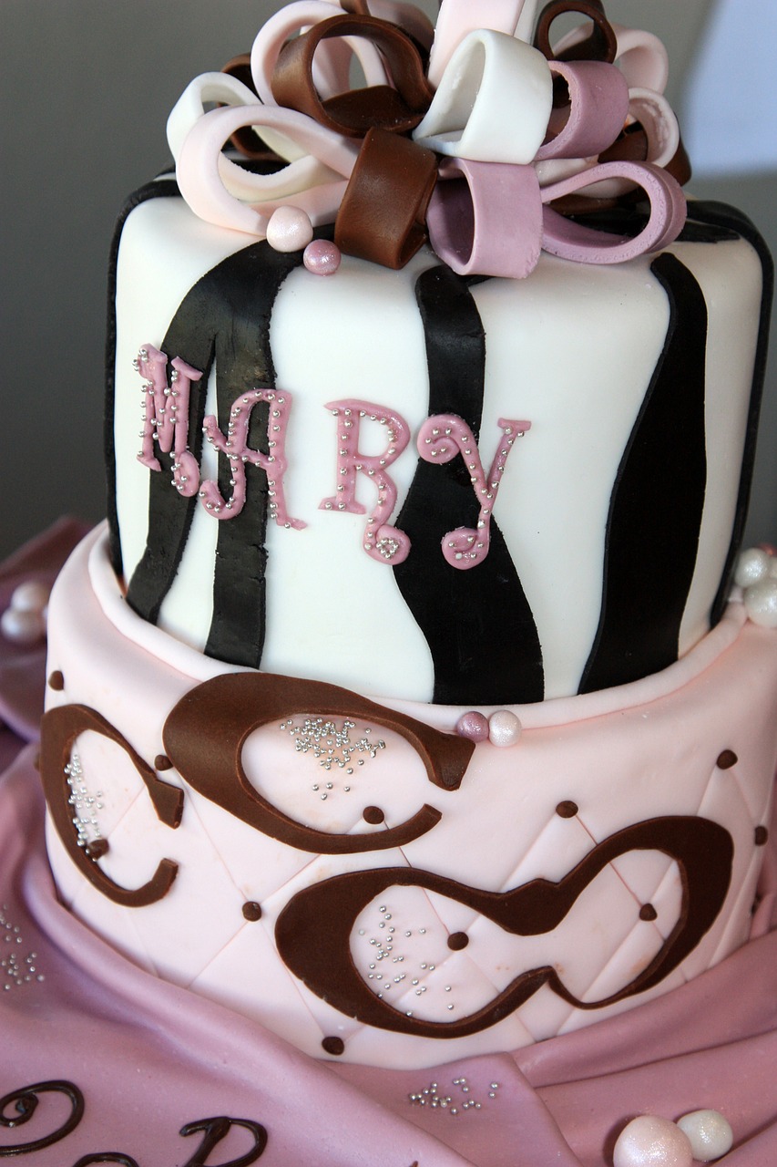 birthday cake pink black free photo