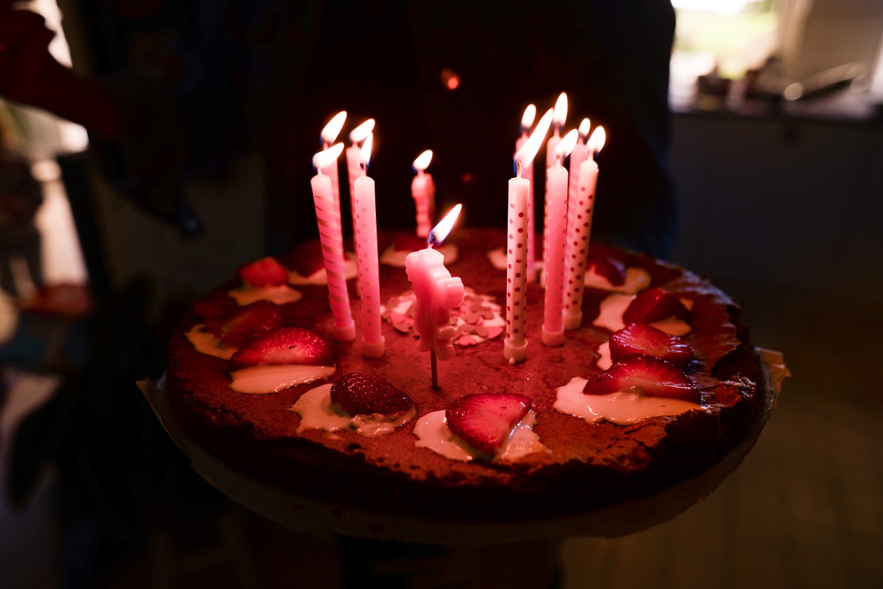 birthday cake  food  candle free photo