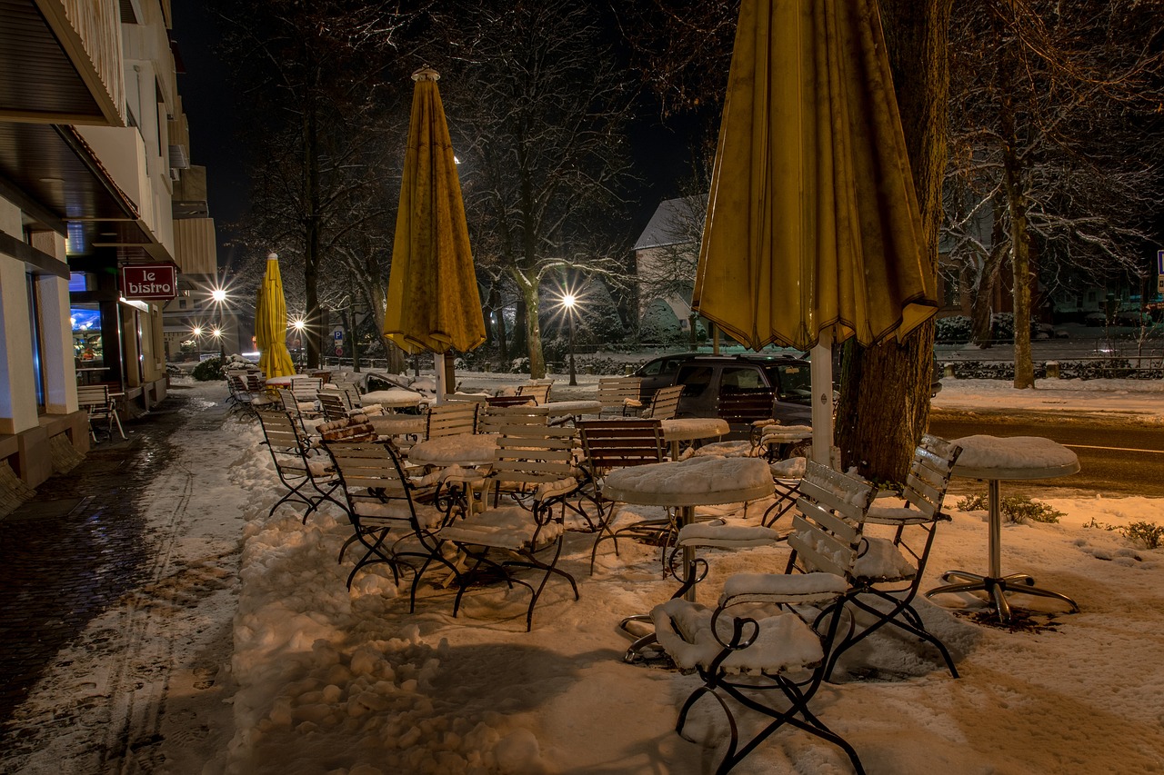 bistro snow winter free photo