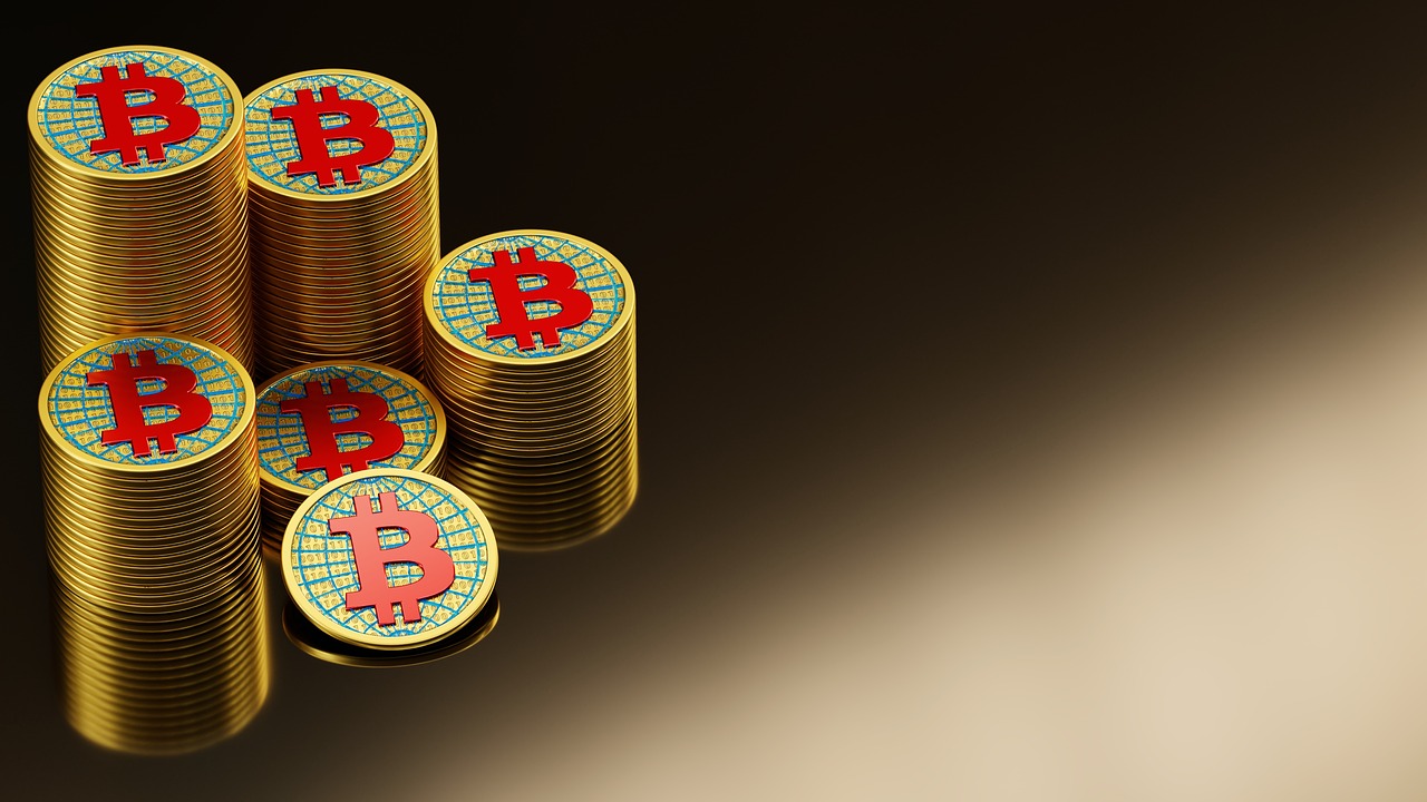 bitcoin coins stack free photo