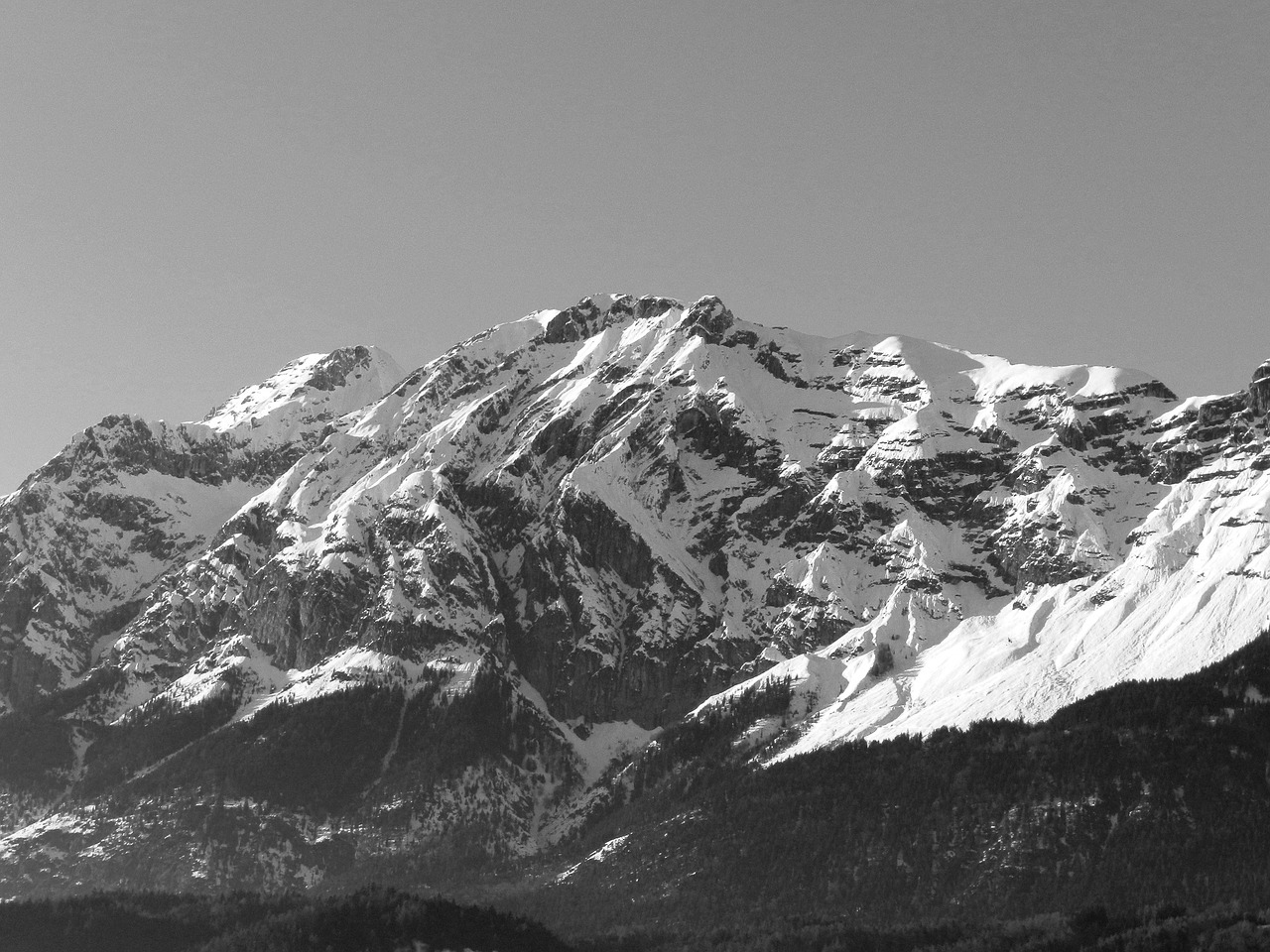 black white mountains free photo