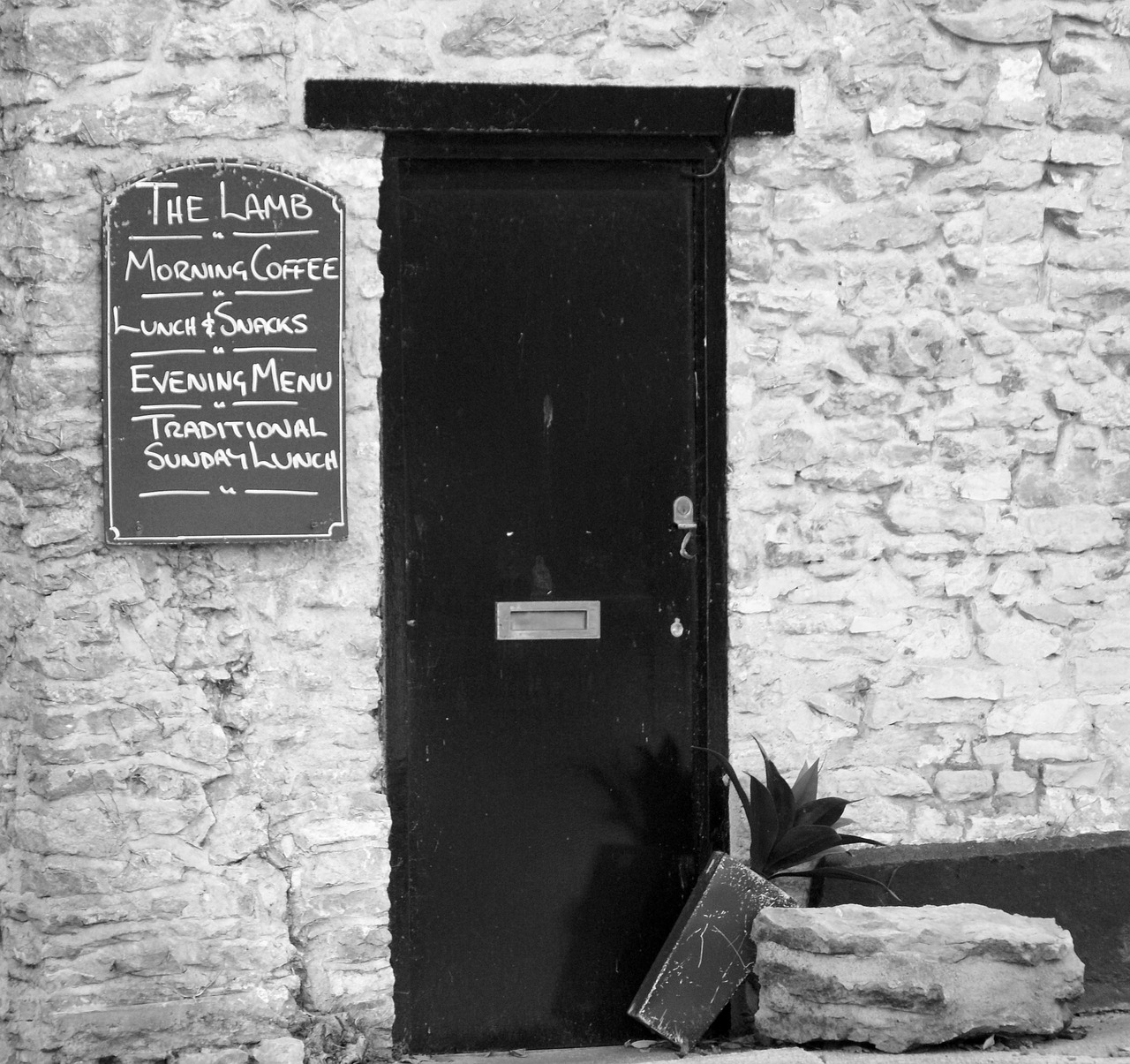 black white door free photo