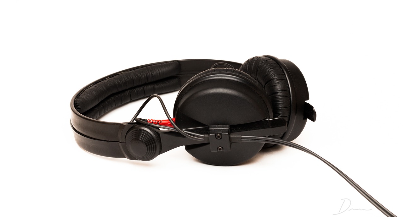 black headphones music free photo