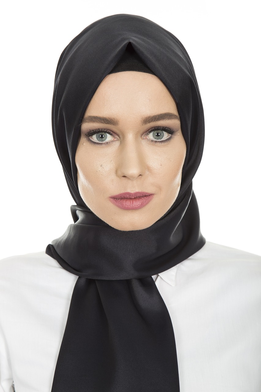 black hijab head cover free photo