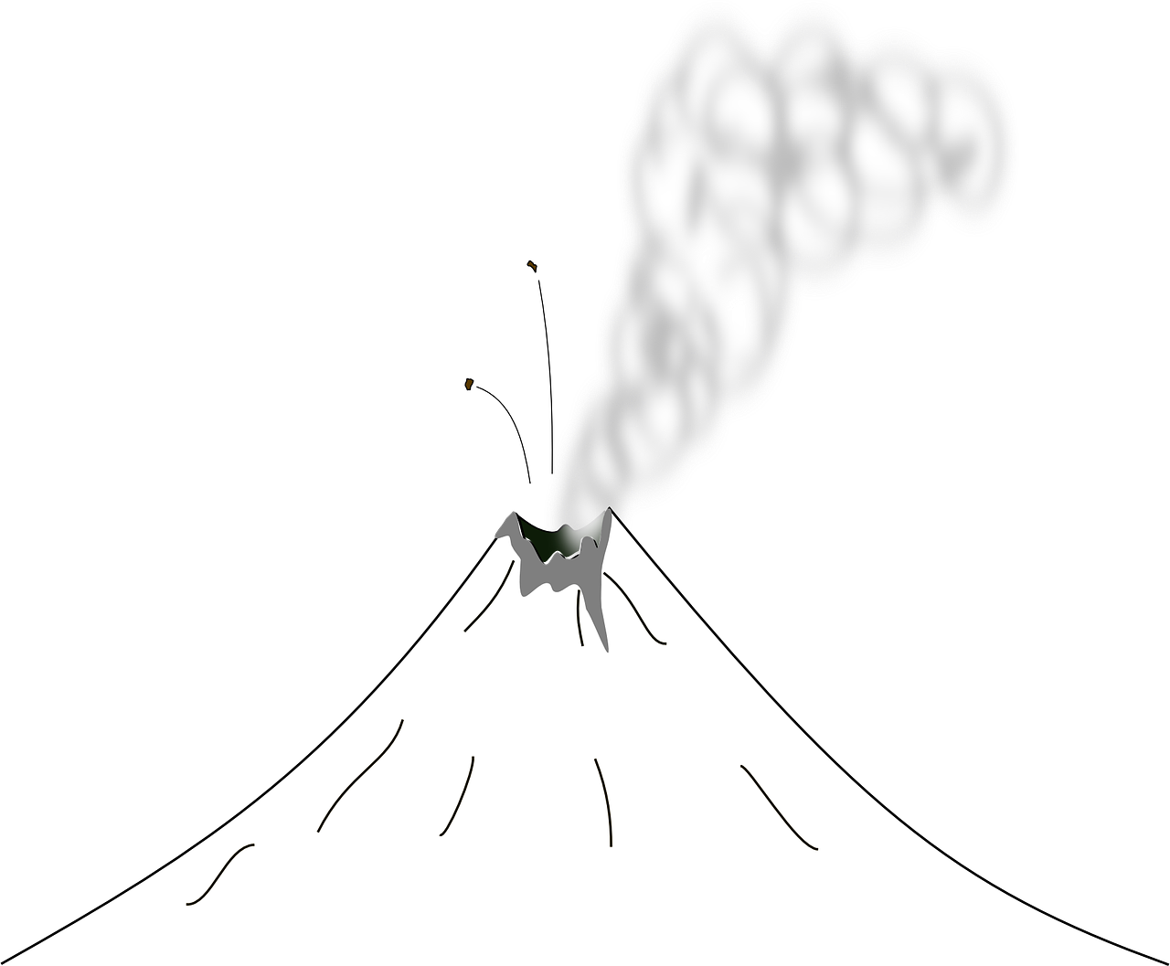 black white volcano free photo