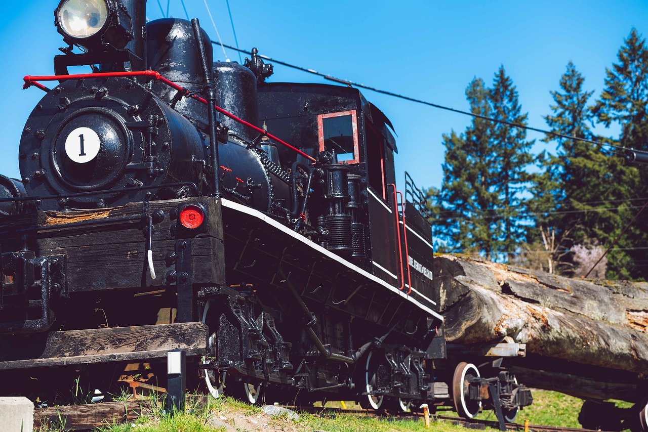 black  locomotive  logging free photo