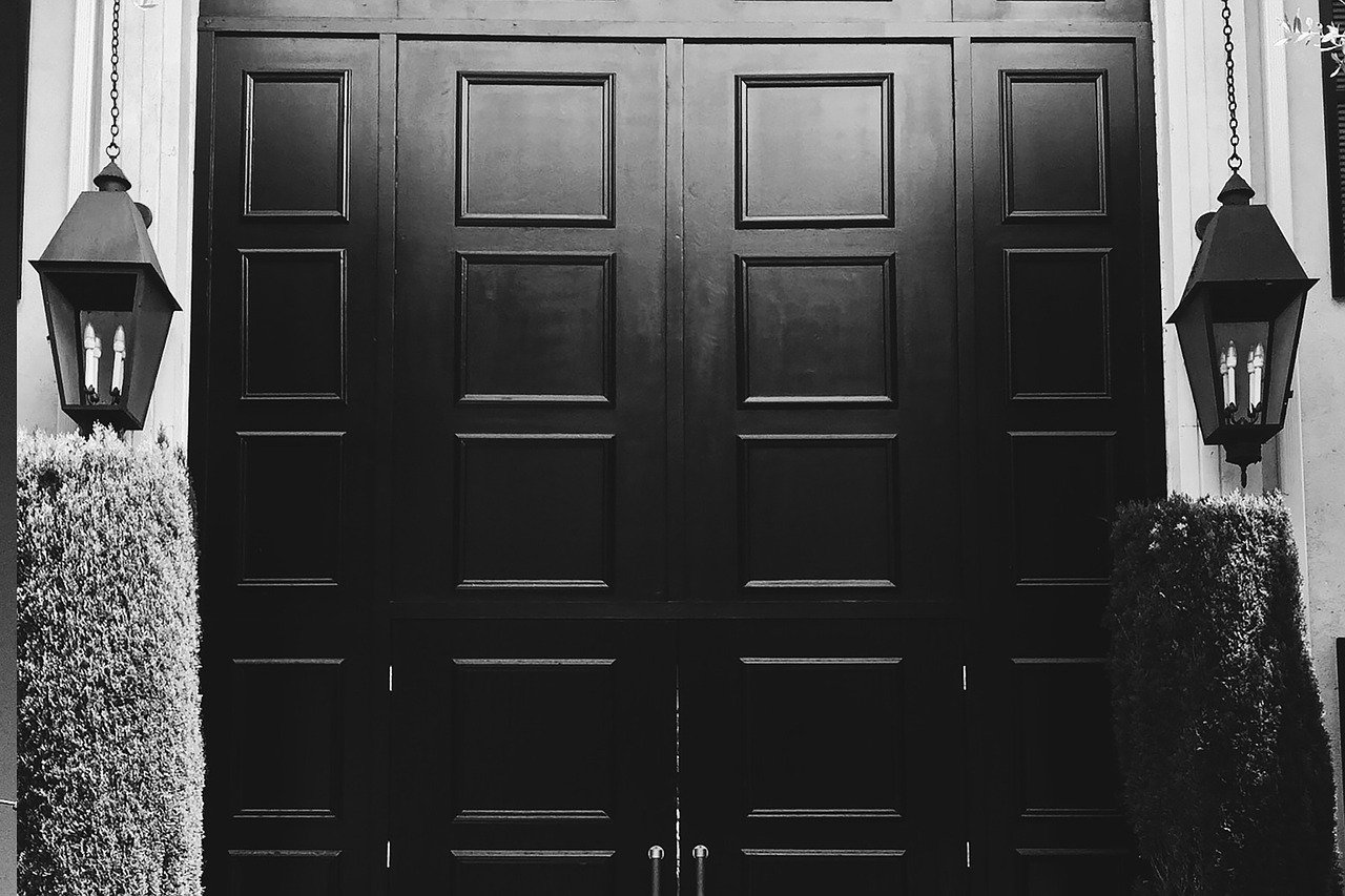 black door entrance free photo