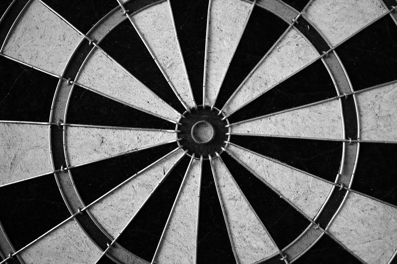 black and white darts dartboard free photo
