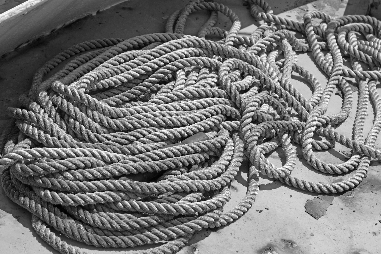 black and white rope marine free photo
